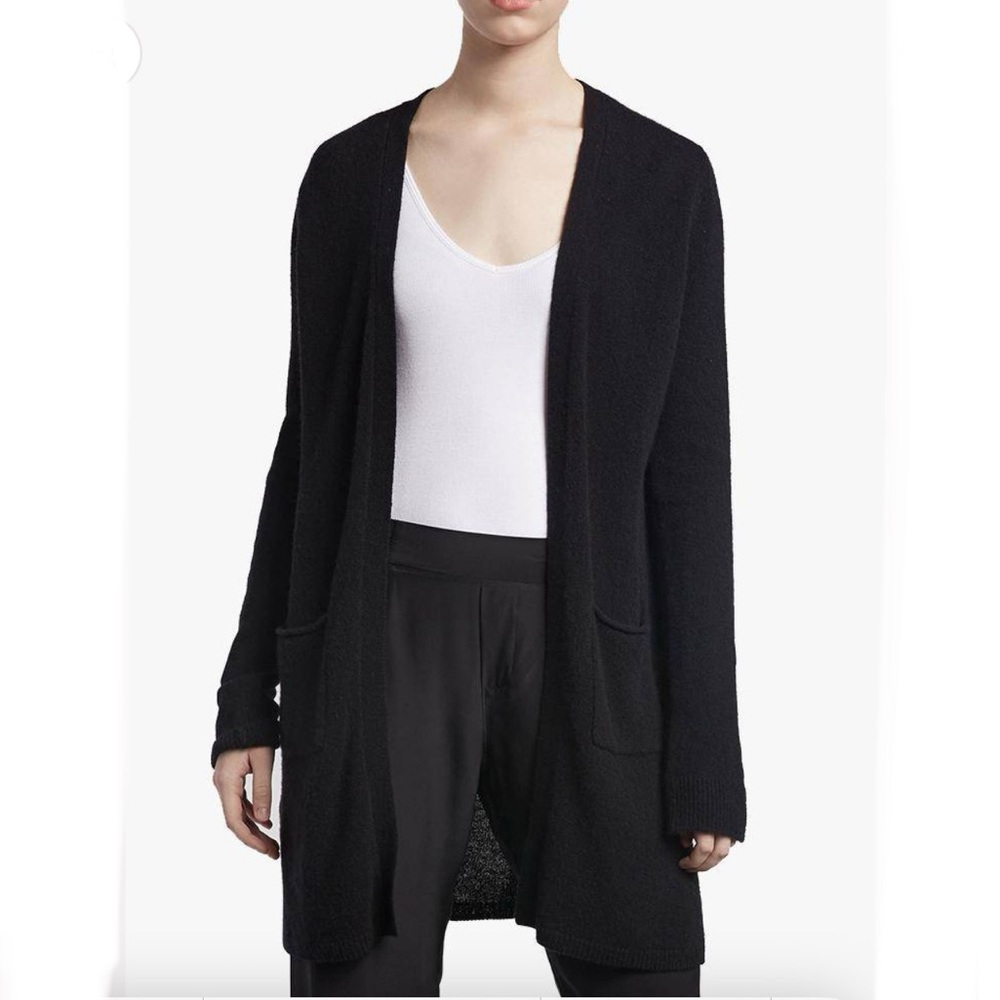 ATM 100% Cashmere NEW Open Front Cardigan Sweater Size S Black NEW